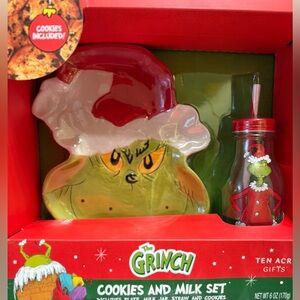 Cookies and Milk Set - Red and Green